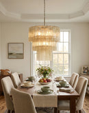 Murano Honey Glass Tube Chandelier