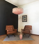 Murano Large Pink Glass Tube Chandelier