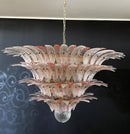 Murano Palmette Pink Trasparent Chandelier