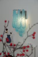 Murano Petals Glass Blue Wall Light