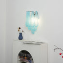 Murano Petals Glass Blue Wall Light