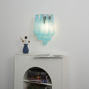 Murano Petals Glass Blue Wall Light
