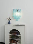 Murano Petals Glass Blue Wall Light