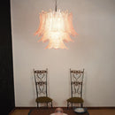 Murano Pink Ferns Glass Chandelier