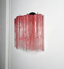 Star-Shaped Red Cloud-Patterned Glass Wall Lamp