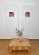 Star-Shaped Red Cloud-Patterned Glass Wall Lamp