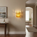Murano Poliedri Amber Glass Wall Sconces