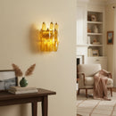 Murano Poliedri Amber Glass Wall Sconces
