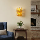 Murano Poliedri Amber Glass Wall Sconces