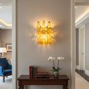 Murano Poliedri Amber Glass Wall Sconces