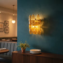 Murano Poliedri Amber Glass Wall Sconces