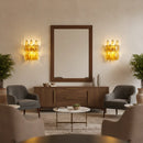 Murano Poliedri Amber Glass Wall Sconces