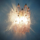Murano Poliedri Pink Glass Wall Sconces