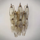Polyhedral Smoked Hand-blown Glass Wall Lamp