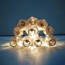 Polyhedral Smoked Hand-blown Glass Wall Lamp