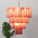 Murano Red Glass Tubes Chandelier