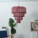 Murano Red Glass Tubes Chandelier