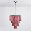 Murano Red Glass Tubes Chandelier