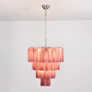 Murano Red Glass Tubes Chandelier