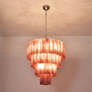 Murano Red Glass Tubes Chandelier