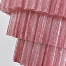Murano Red Glass Tubes Chandelier