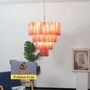 Murano Red Glass Tubes Chandelier