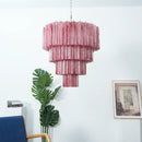 Murano Red Glass Tubes Chandelier