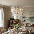Murano Transparent Glass Tube Chandelier