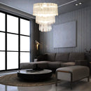 Murano Transparent Glass Tube Chandelier