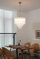 Murano Wave Glass Tube Chandelier