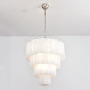 Murano White Glass Tubes Chandelier