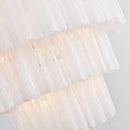 Murano White Glass Tubes Chandelier