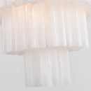Murano White Glass Tubes Chandelier