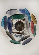 Colored Disc Glass Chandelier