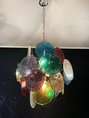 Colored Disc Glass Chandelier