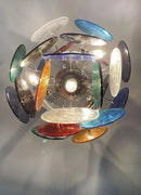 Colored Disc Glass Chandelier