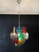 Colored Disc Glass Chandelier
