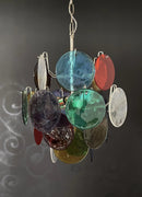 Colored Disc Glass Chandelier