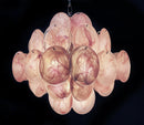 Round Pink Glass Chandelier