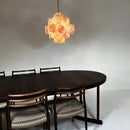 Round Pink Glass Chandelier