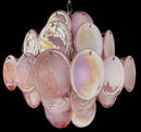 Round Pink Glass Chandelier