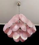 Round Pink Glass Chandelier