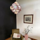 Round Pink Glass Chandelier