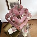 Round Pink Glass Chandelier