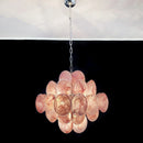 Round Pink Glass Chandelier