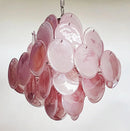 Round Pink Glass Chandelier