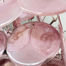 Round Pink Glass Chandelier