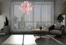 Round Pink Glass Chandelier