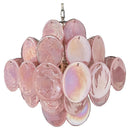 Round Pink Glass Chandelier
