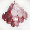 Round Pink Glass Chandelier